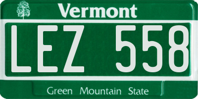 VT license plate LEZ558