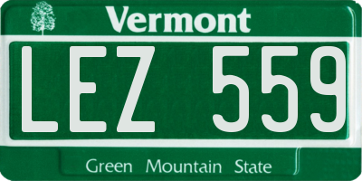 VT license plate LEZ559
