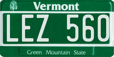 VT license plate LEZ560