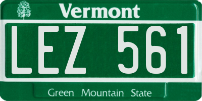 VT license plate LEZ561