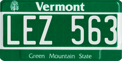 VT license plate LEZ563