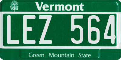 VT license plate LEZ564