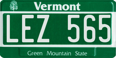 VT license plate LEZ565