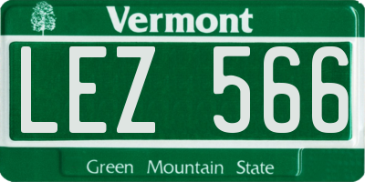 VT license plate LEZ566