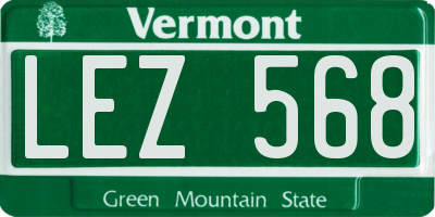 VT license plate LEZ568