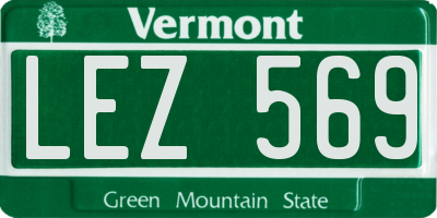 VT license plate LEZ569