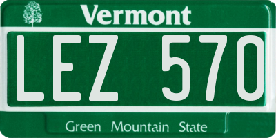 VT license plate LEZ570