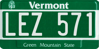 VT license plate LEZ571