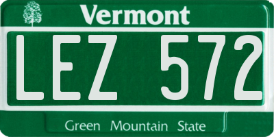 VT license plate LEZ572