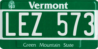 VT license plate LEZ573