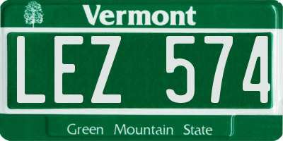 VT license plate LEZ574