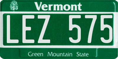 VT license plate LEZ575