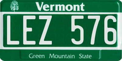 VT license plate LEZ576