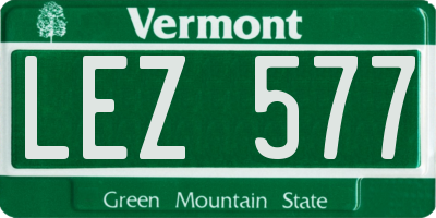 VT license plate LEZ577