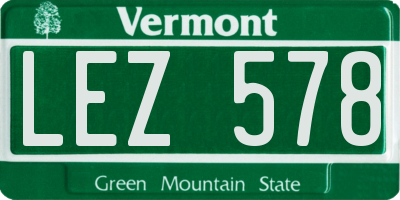 VT license plate LEZ578