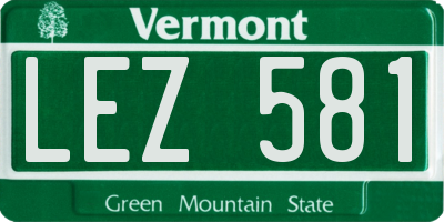 VT license plate LEZ581