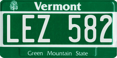 VT license plate LEZ582