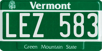 VT license plate LEZ583