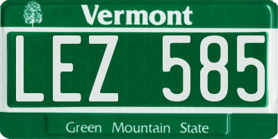 VT license plate LEZ585