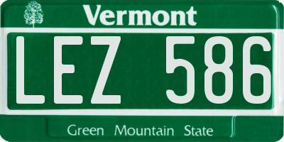 VT license plate LEZ586