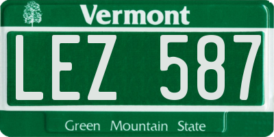 VT license plate LEZ587