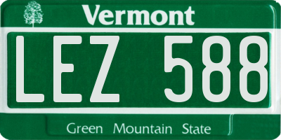 VT license plate LEZ588
