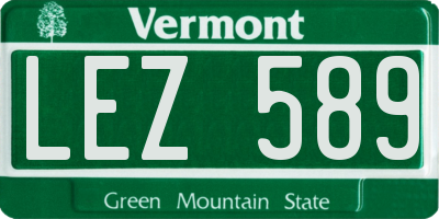 VT license plate LEZ589