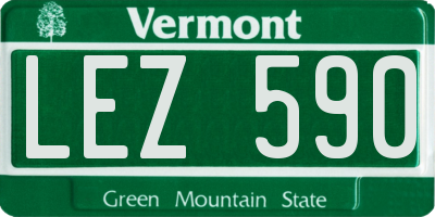 VT license plate LEZ590