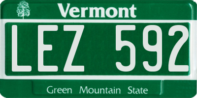 VT license plate LEZ592