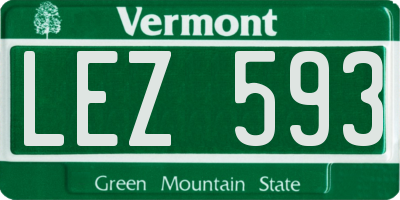 VT license plate LEZ593