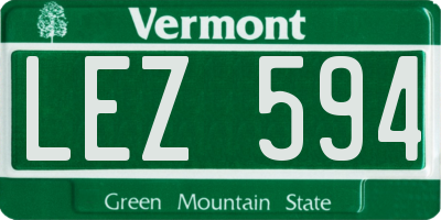 VT license plate LEZ594