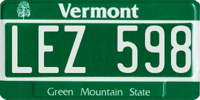 VT license plate LEZ598