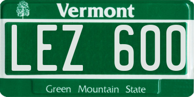 VT license plate LEZ600