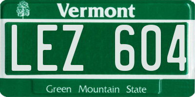 VT license plate LEZ604