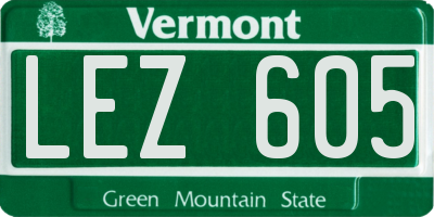 VT license plate LEZ605