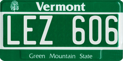 VT license plate LEZ606