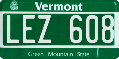 VT license plate LEZ608
