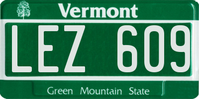 VT license plate LEZ609