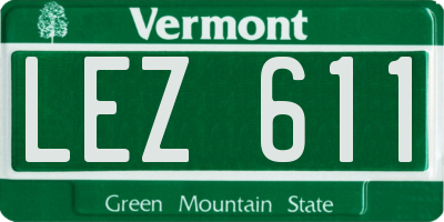 VT license plate LEZ611