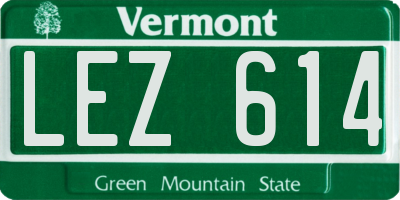 VT license plate LEZ614