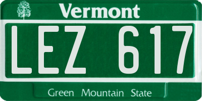 VT license plate LEZ617