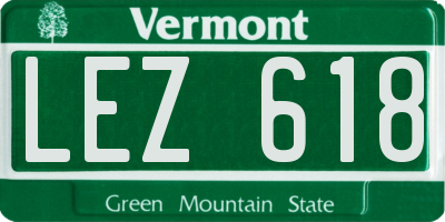 VT license plate LEZ618