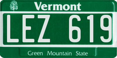 VT license plate LEZ619