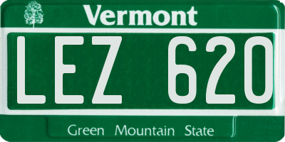 VT license plate LEZ620