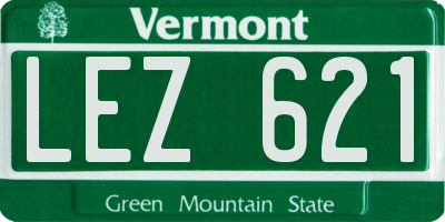 VT license plate LEZ621