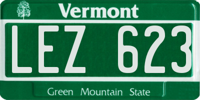 VT license plate LEZ623