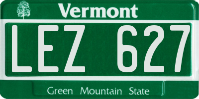 VT license plate LEZ627