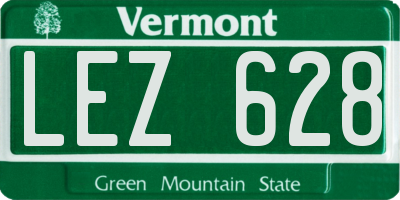 VT license plate LEZ628