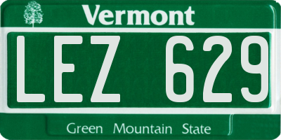 VT license plate LEZ629