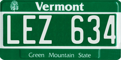 VT license plate LEZ634